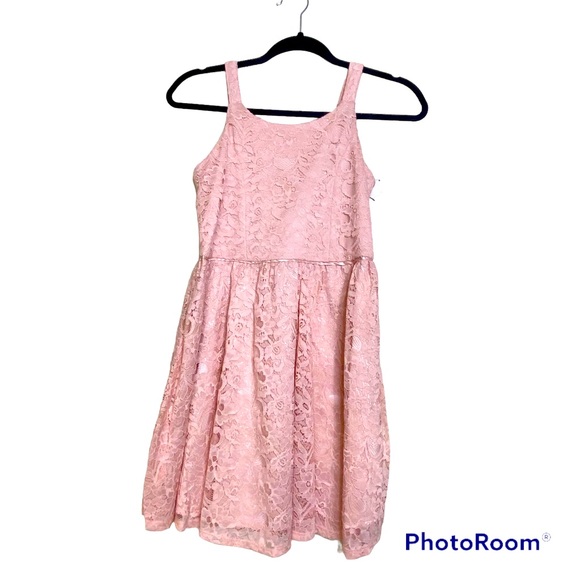 Zenzi Pink Lace Dress L (10/12) - Picture 2 of 9